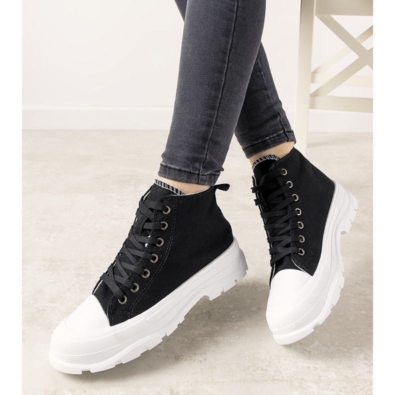 Baskets femme Sanabria noires le noir 1