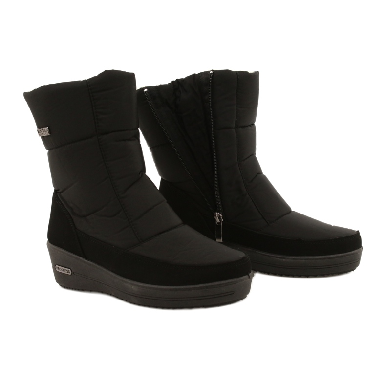 Bottes de neige légères des femmes sur la progression de la fourrure progj-22-126 noir 4