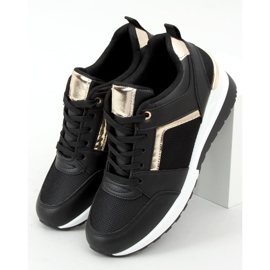 Noir AD-349 Chaussures de sport compensées noires 1