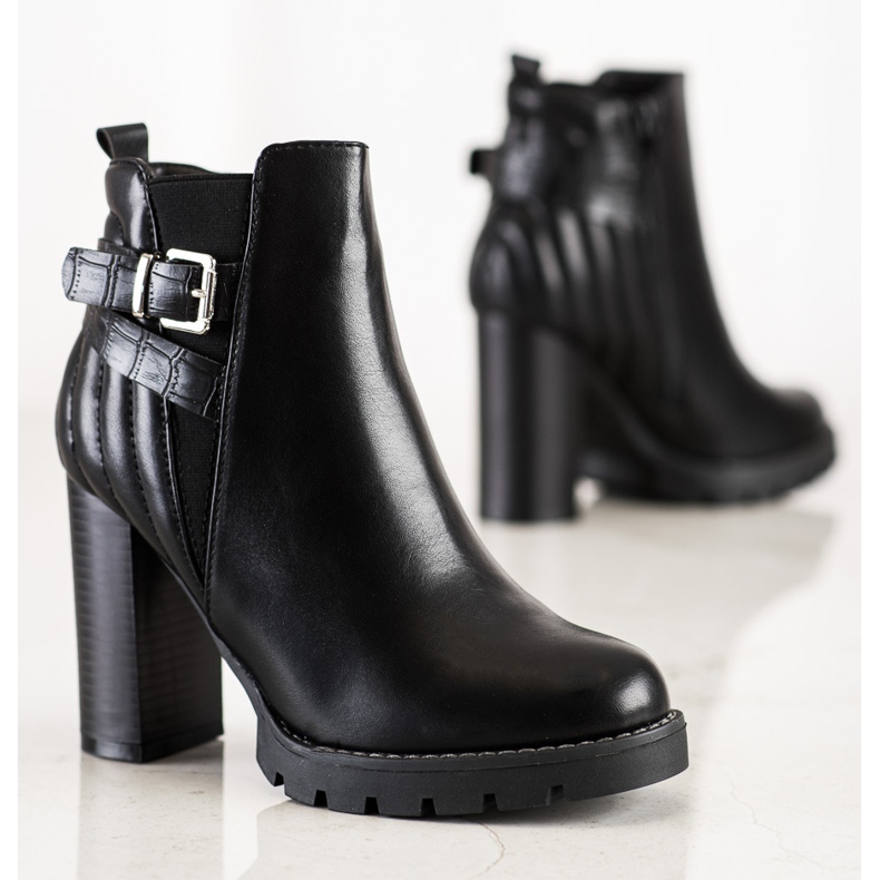 Erynn Bottes à talons hauts le noir 1