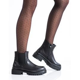 Renda Bottes noires sur la plate-forme le noir 1