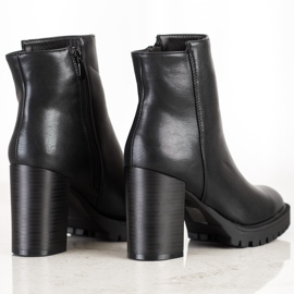 Lovery Bottes classiques en éco-cuir noir 1