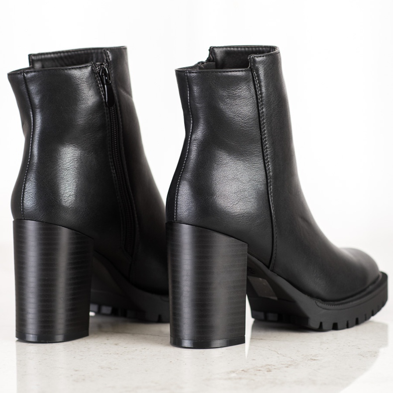Lovery Bottes classiques en éco-cuir le noir 1