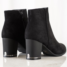 Janessa Bottines en daim à talon mat le noir 2