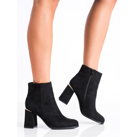 SHELOVET Bottines à talons en daim le noir 2