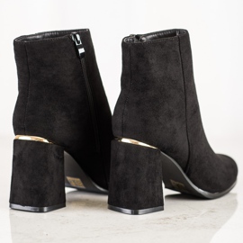 SHELOVET Bottines à talons en daim le noir 3