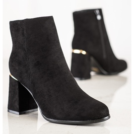 SHELOVET Bottines à talons en daim le noir 4