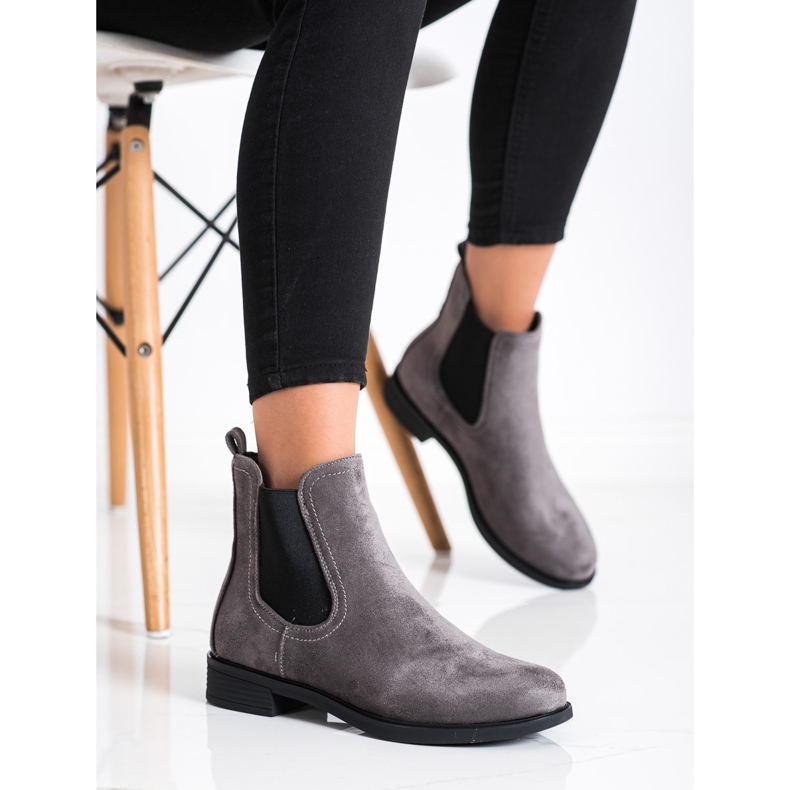 SHELOVET Bottines Chelsea élégantes gris 1