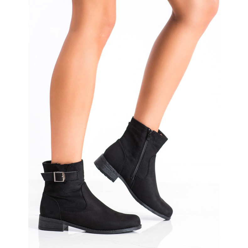 SHELOVET Bottines décontractées en daim le noir 2