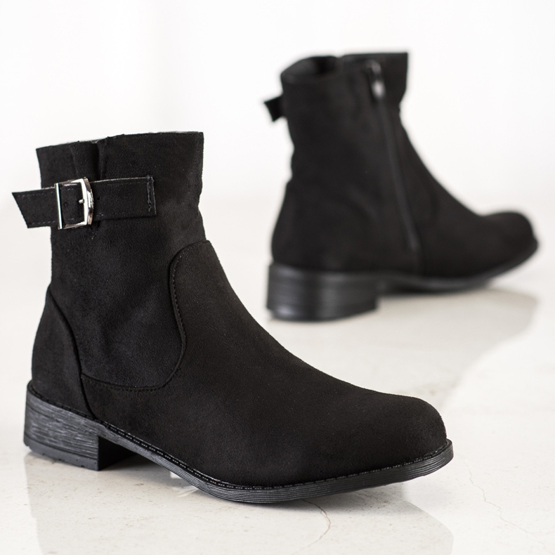 SHELOVET Bottines décontractées en daim le noir 1