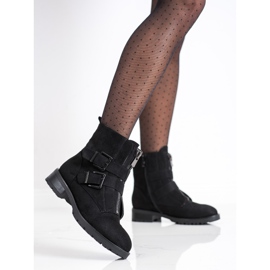 Cm Paris Ouvriers en daim avec des boucles le noir 3