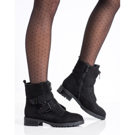 Cm Paris Ouvriers en daim avec des boucles le noir 4