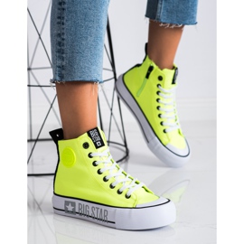 Baskets pour femmes Big Star II274015 jaune 1