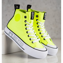 Baskets pour femmes Big Star II274015 jaune 2