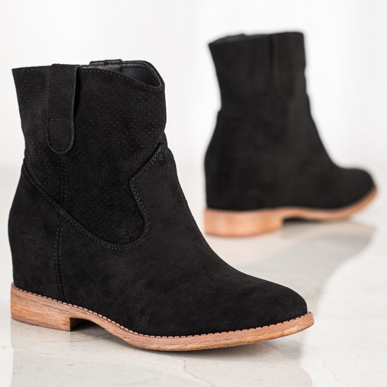SHELOVET Bottes de cowboy sur un coin noir 1