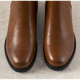 Bottines plates femme Guliet camel brun 2