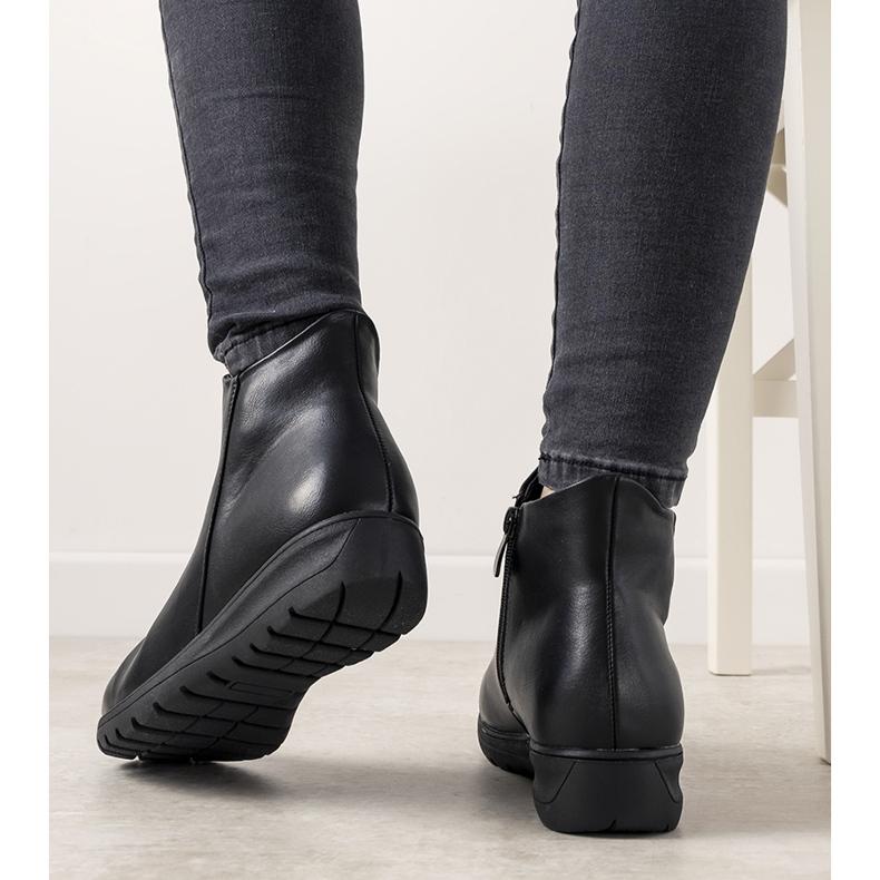 Boots plates Garrido lisses noires le noir 2