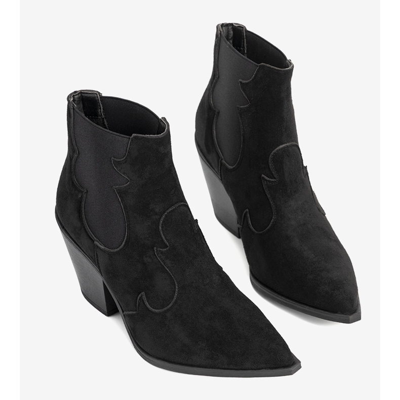 Bottes de cowboy noires pour femmes avec un élastique Barela le noir 1 Bottes de cowboy noires pour femmes avec un élastique Barela le noir 1