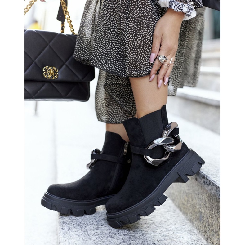 S.Barski Bottes chaudes noires pour femmes Jodhpur boots Visione 1