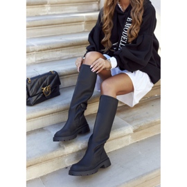 S.Barski Bottes Hautes Pour Femmes Noir Whats Going On 1