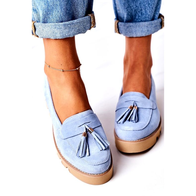 Mocassins en daim Lewski Shoes 3053 Bleu 2