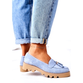 Mocassins en daim Lewski Shoes 3053 Bleu 4