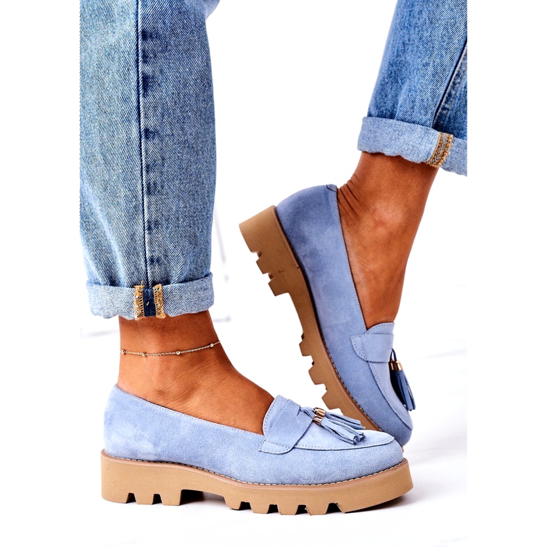 Mocassins en daim Lewski Shoes 3053 Bleu 3
