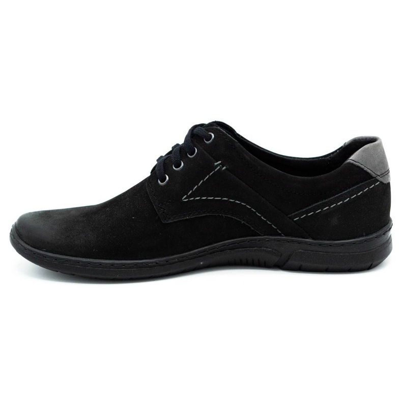 KOMODO Chaussures casual en cuir pour hommes noires 858K 1