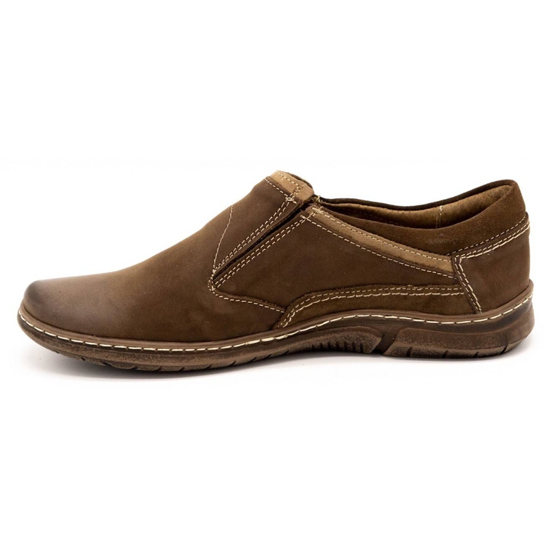 KOMODO Chaussures à enfiler en cuir marron pour hommes 860K brun 1