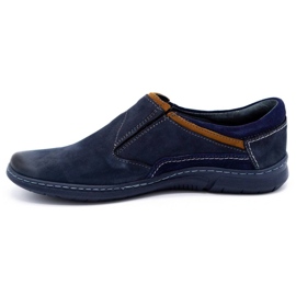 KOMODO Slip-on cuir homme 860K bleu marine 1