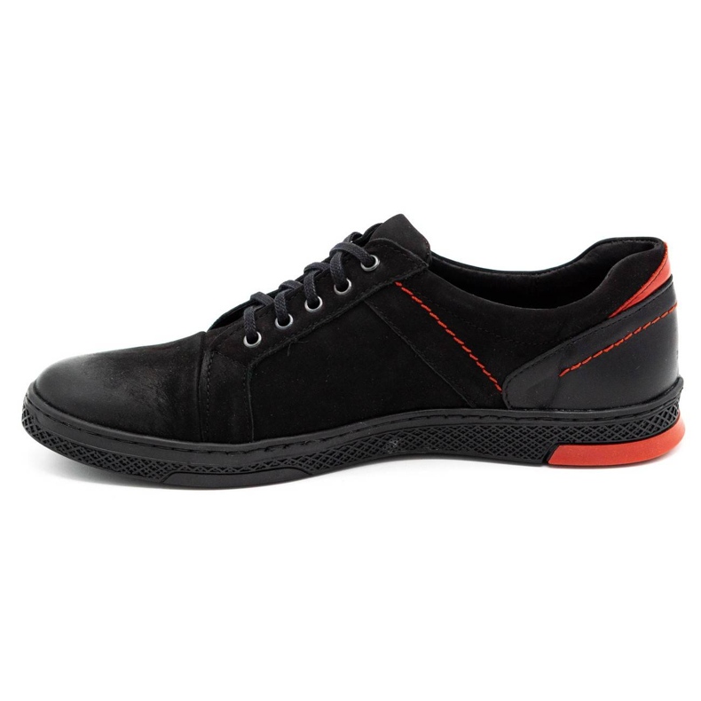 KOMODO Chaussures casual en cuir pour hommes 883LK noir 1