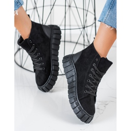 Seastar Baskets en daim avec une chaîne le noir 1