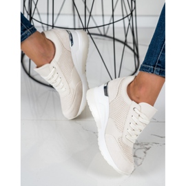 SHELOVET Baskets compensées légères beige 1
