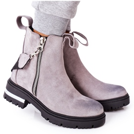 PS1 Bottes chaudes avec une fermeture éclair Gris Cortona 5