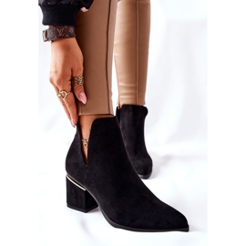 PS1 Bottines Femme En Daim Avec Découpes Noir Noel 1