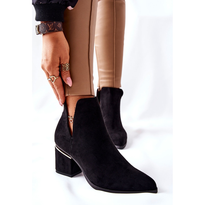 PS1 Bottines Femme En Daim Avec Découpes Noir Noel le noir 1