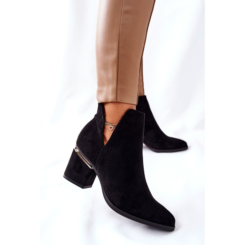 PS1 Bottines Femme En Daim Avec Découpes Noir Noel le noir 2