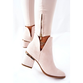 PS1 Bottines Femme En Daim Avec Découpes Beige Noel 3