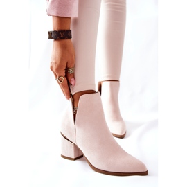PS1 Bottines Femme En Daim Avec Découpes Beige Noel 2
