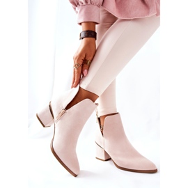 PS1 Bottines Femme En Daim Avec Découpes Beige Noel 5