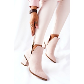 PS1 Bottines Femme En Daim Avec Découpes Beige Noel 6