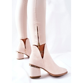 PS1 Bottines Femme En Daim Avec Découpes Beige Noel 7