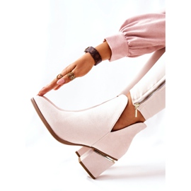 PS1 Bottines Femme En Daim Avec Découpes Beige Noel 8