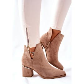 PS1 Bottines Femme En Daim Avec Découpes Kaki Noel 1