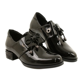 Chaussures Noires Avec Un Noeud Sergio Leone PB260 4