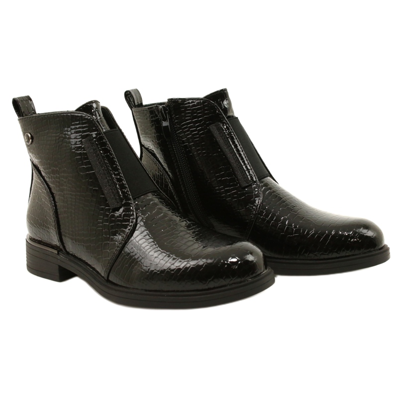 Bottines vernies à motif animalier Sergio Leone BT400 Noir 7