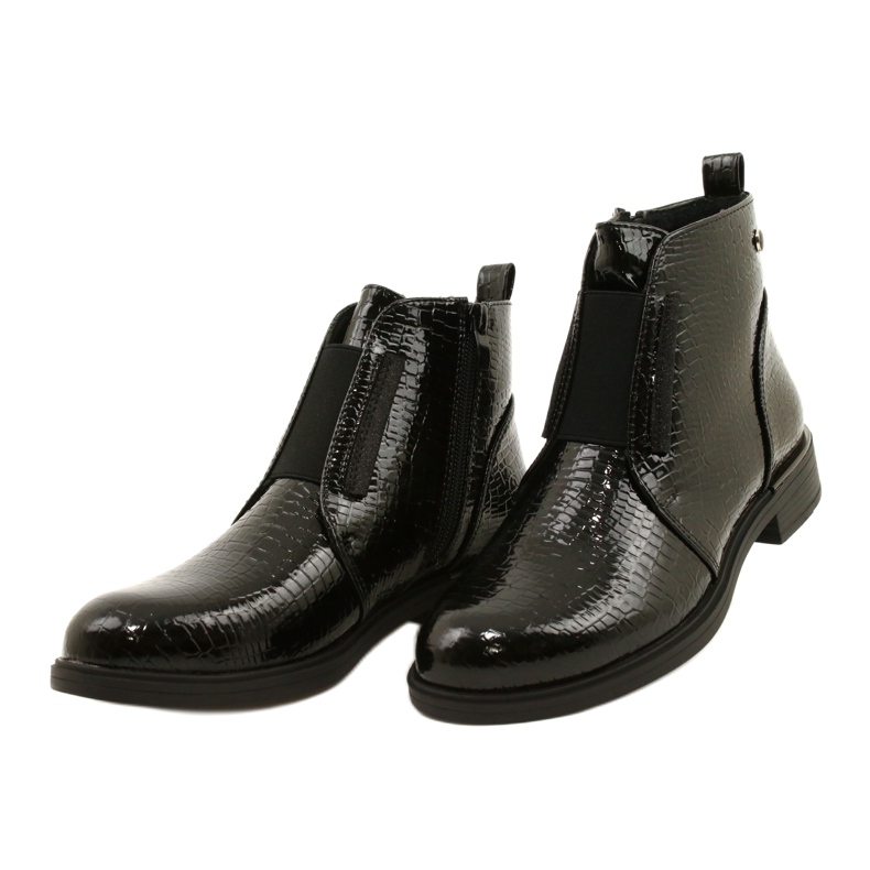 Bottines vernies à motif animalier Sergio Leone BT400 Noir 5