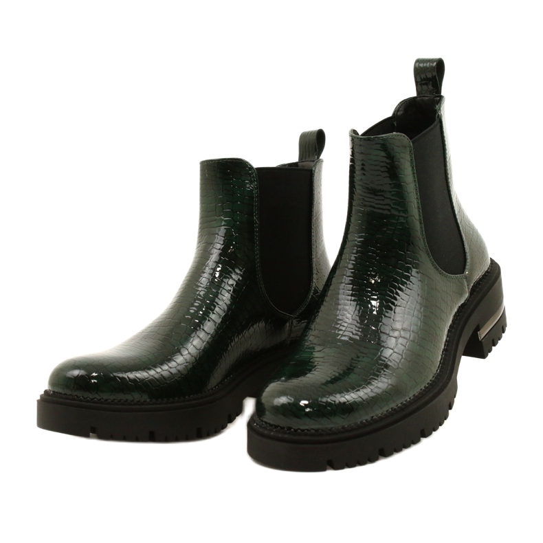 Bottines Laquées Łuska Sergio Leone TR746 Vert 5