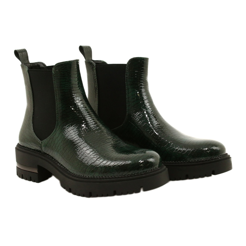 Bottines Laquées Łuska Sergio Leone TR746 Vert 7