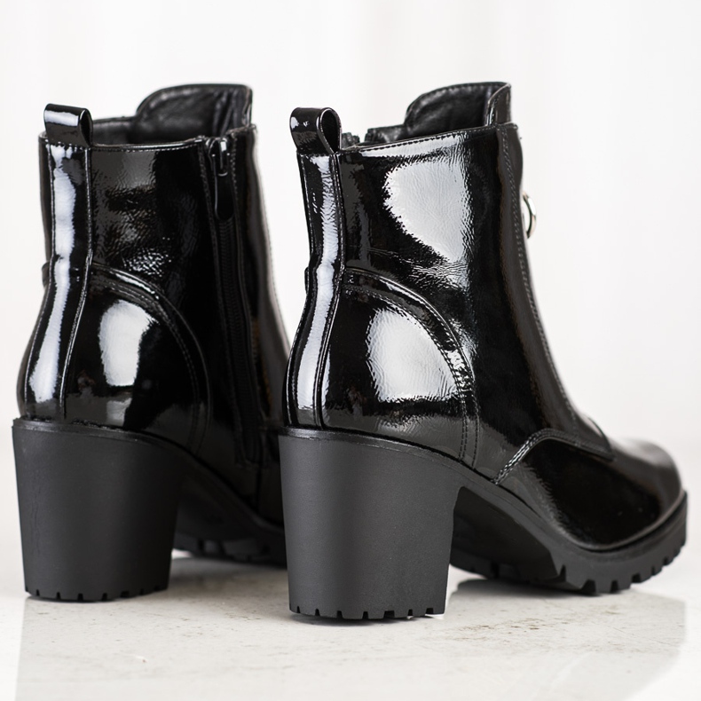 Bestelle Bottes en cuir verni le noir 1 Bestelle Bottes en cuir verni le noir 1
